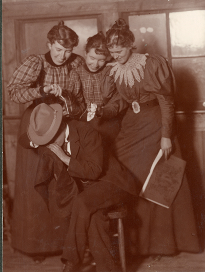 Women Repairing Bicycle, c. 1895