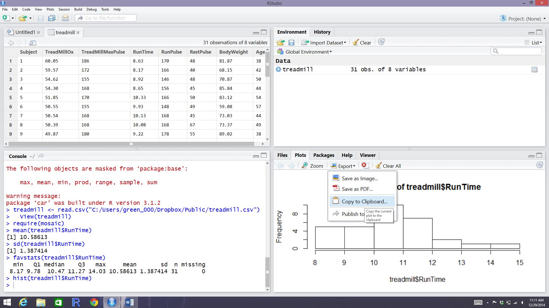 Basic summary statistics, histograms and boxplots using R 