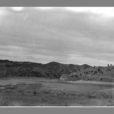 Ruby Dam Drained for Repair, Madison County, 1950