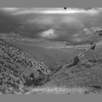 Black and white photo of the Pit Entrance to the Broadway Mine, Madison County, Montana,1940