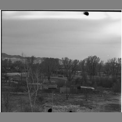 Looking South from top of the High School in Twin Bridges, Montana, 1952