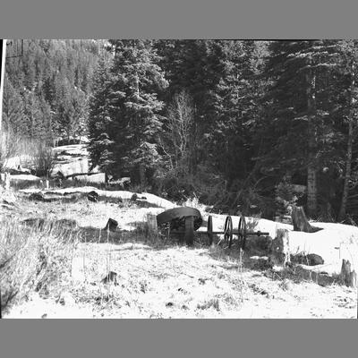 Parts of a Mill Wheel from the Pulver Mill in Goodrich Gulch, 1952