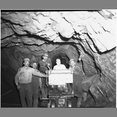 A Group of Phosphate Minors Inside a Tunnel, Madison County, 1950