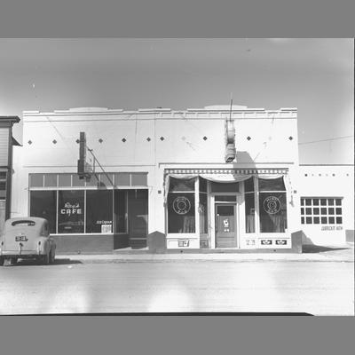Ray Sprague's Cafe and Ruth McMurtrey's Bar, Twin Bridges, Montana, 1954