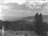 California Gulch looking West to the Ruby Mountains, Point of Rocks, and Birch Creek Mountains, Montana, 1954.