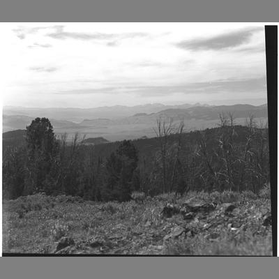 Taken from head of Biven Gulch looking toward Ruby Lake, Madison County, 1954
