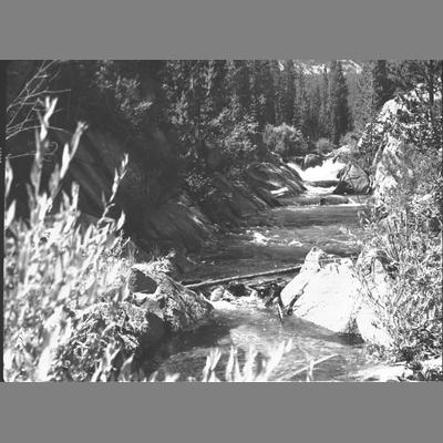 Birch Creek with Snow Covered Mountains in the Background, 1954
