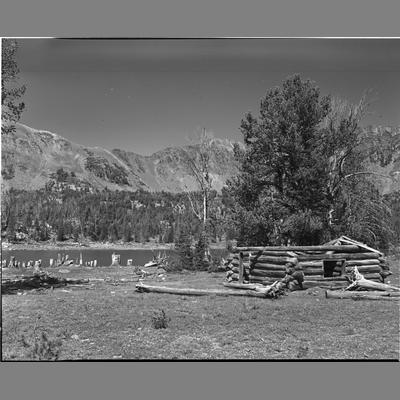Cabin on Lower Lake in Mill Creek, East of Sheridan, 1954