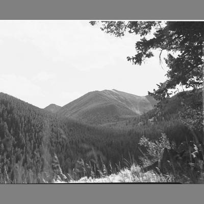 Lookout Mtn from Old Town of Highland, Silver Bow County 1954
