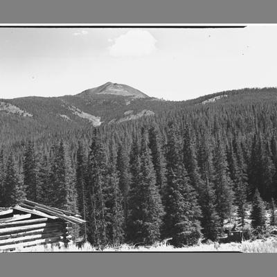 An Abandoned Log Cabin near the Old Town of Highland 1954