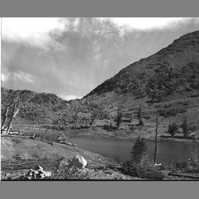 Shoreline of Lower Lake, Dry Boulder, Madison County, 1954