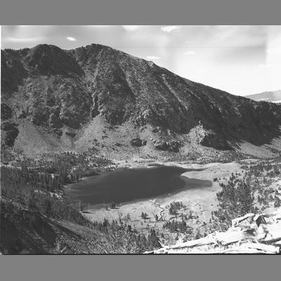 Elevated Landscape View of Lower Lake, Dry Boulder, 1954