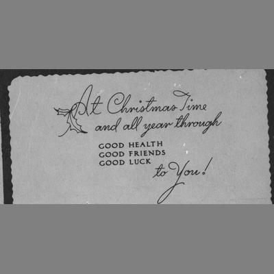 Christmas card from Thomas Brook