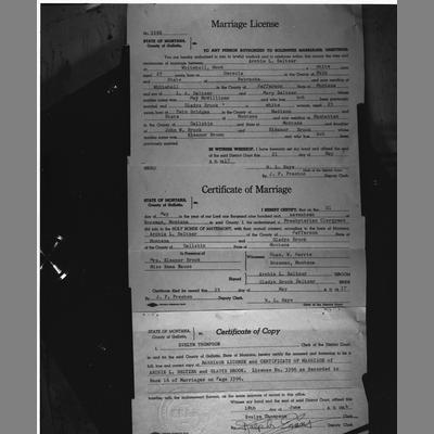 Gladys M Brook-Beltzer Marriage License 1917