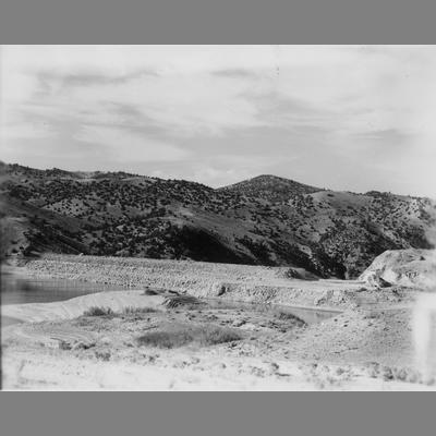 Ruby Dam Drained for Repair, Madison County, 1955