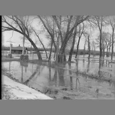 Flooding at the Fairgrounds at Twin Bridges, Montana, December 1955