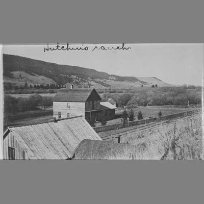 Log House and Out Buildings at the Hutchins Ranch on the Madison River, 1912