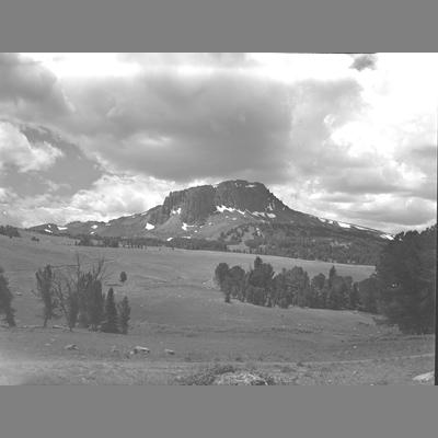 A far off photo of Black Butte, Madison County, 1953