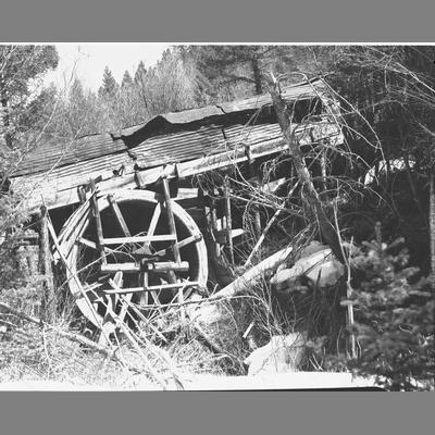 An Abandoned Water Wheel that Powered Three Stamp Mill, 1958