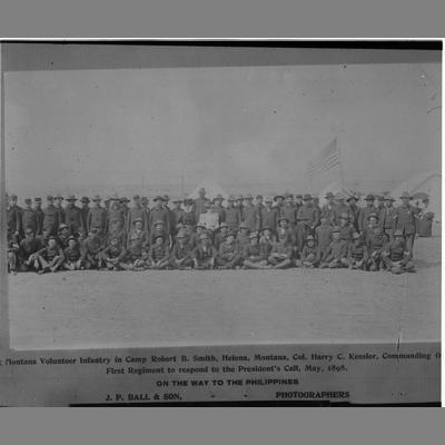 Montana Volunteers on the way to the Philippines, Helena, Montana 1898