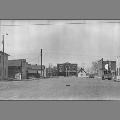 Looking West on 3rd Street (R&J Service, Bank & Hotel on right), 1954