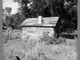 The Backside of a Log Cabin at The Old Brazell Ranch, 1954