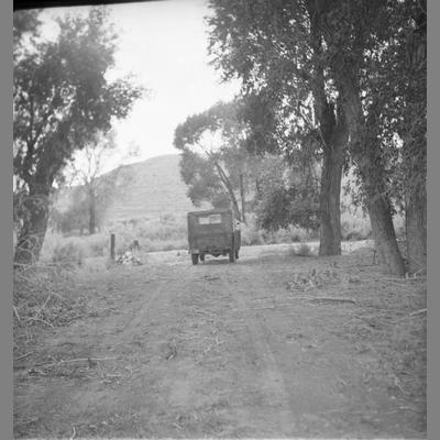 A Jeep Driving on a Road at the Old Brazell Ranch