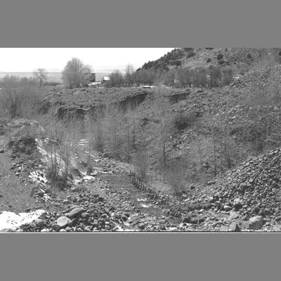 A Rough Dirt Road Through a Gully Near the Wisconsin Creek Placer Mine