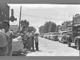 Long Line of Cars Stretching into the Distance During Parade on Main Street, Twin Bridges, MT, August 19, 1956