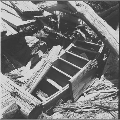 Broken Sluice Box at the Noble Gulch, July 5, 1959