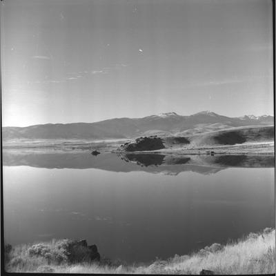 View of Lower Ennis Lake with Mountains in the Background, Madison County, 1952