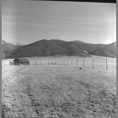 Cabin in Large Field With Tobacco Root Mountains in Background November 4, 1962