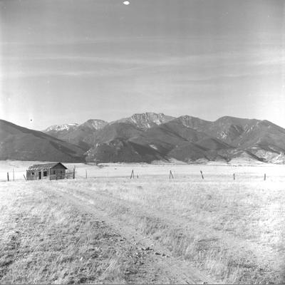 Abandoned Cabin in Tobacco Root Range from North of Waterloo November 4, 1962