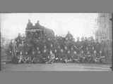 C Company WW1 Soldiers Pose in Front of Truck on City Street 1918