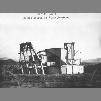 Alder Steam Dredge Alder, Montana circa 1920