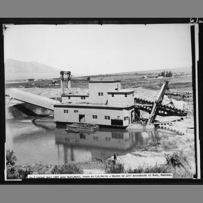 No. 2 Dredge Boat Near Ruby, Mont, 1907