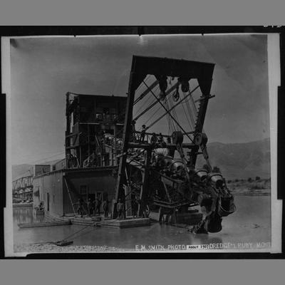 Head on View of Dredge No. 3 Ruby, Montana (circa 1907)