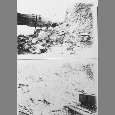 1925 earthquake damage to a railroad track.