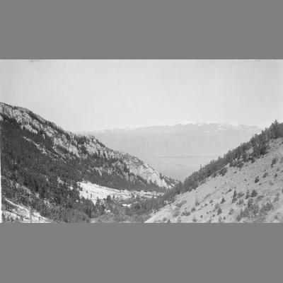 View of Canyon with Broad Valley and Distant Mountains