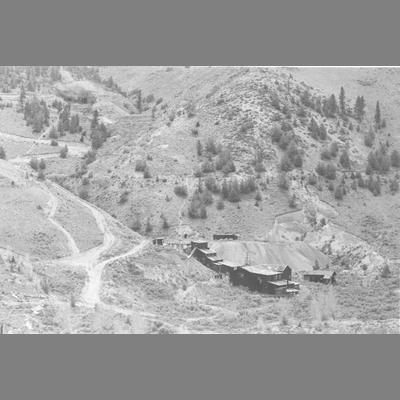 Milling and Other Mining Structures Built into Steep Mountainside