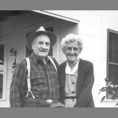 Informal Portrait of Mr. and Mrs. Geo Nelson an Elderly Couple