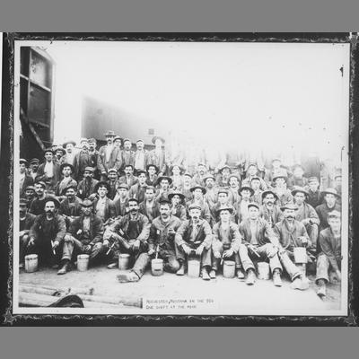 Large Group Portrait of Mine Crew at Rochester circa 1890