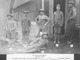 Six Miners in Working Garb Pose in Rochester, Montana circa 1900s