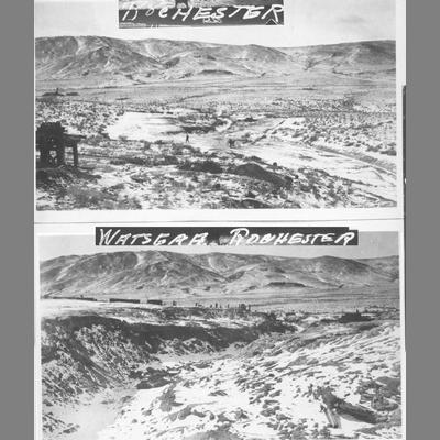 Double Print of Long Distance Views of Rochester and Watseka Mines in the Wintertime