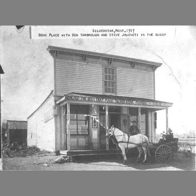 Ben's Place with Ben Yarbrough and Steve Joueneti in the Buggy, Silverstar, Montana, 1917