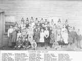 School Children and Teachers Pose Next to Silverstar School October, 1904