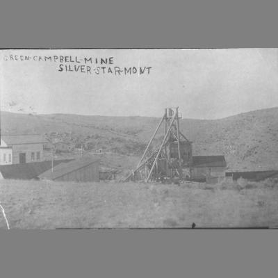 Mid Distance View of Green Campbell Mine Hoist and Related Structures