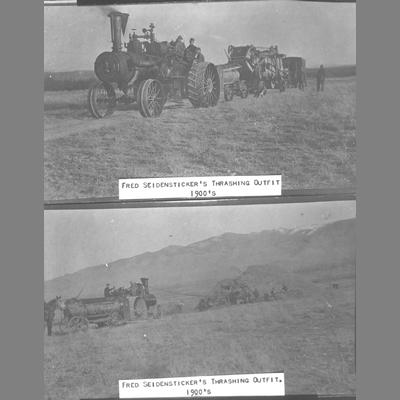 Fred Seidensticker threshing outfit, 1900s.