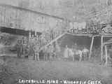 Group of Miners Pose in Front of Leiterville Mine circa 1890