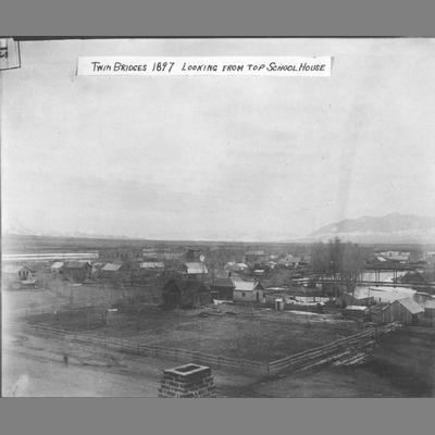 View of Twin Bridges From Top of School House 1897